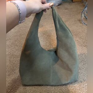 Genuine Leather Green Hobo Shoulder Bag